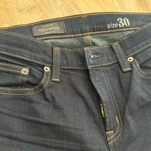 JCrew Toothpick Jeans; washed but never worn